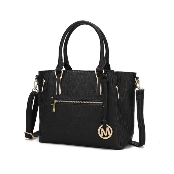 Mkf Collection By Mia K MKF Collection by Mia K MKF-PU7746BK Cairo M Signature Satchel Bag; Black MKF-PU7746BK